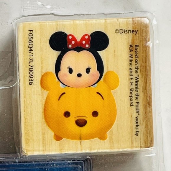 NEW 2018 Disney TSUM TSUM 4 Piece RUBBER STAMP SET - 3 Stamps & 1 Ink Pad - Picture 3 of 9